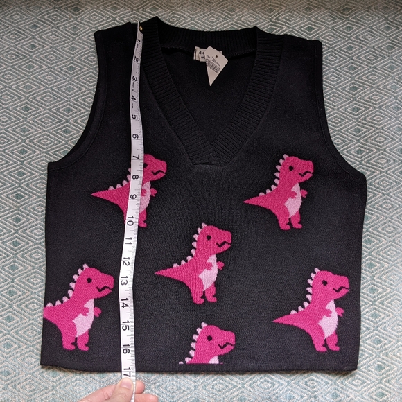 Pink Dinosaur Cropped Sweater - Picture 4 of 6